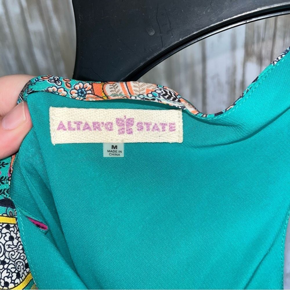 Altard State Green Boho Paisley Jumpsuit Women’s Medium - Picture 7 of 7